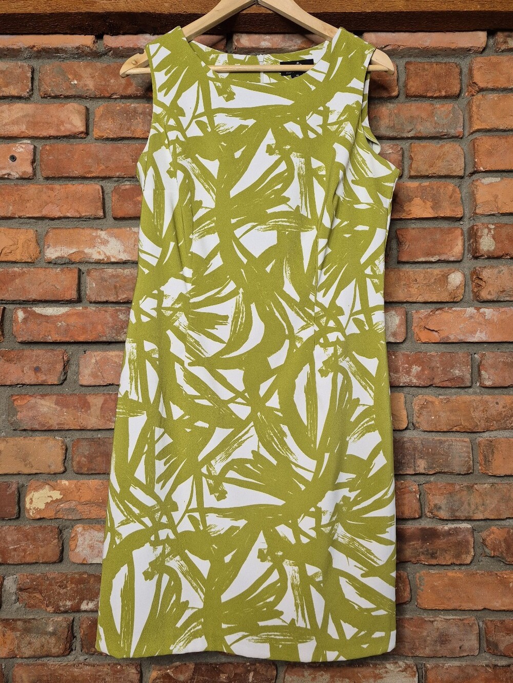 Ronni Nicole Palm Print Sheath Dress Size 10 Resort Tropical Green